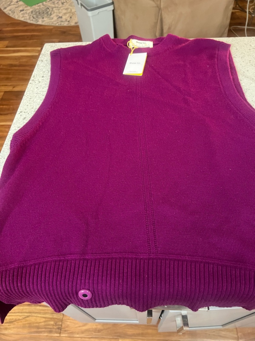 Sleeveless Knit Vest in Deep Magenta
